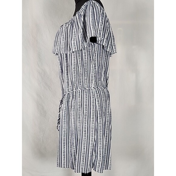 Hawaiian Tropic Off Shoulder Women Blue Casual Sun Mini Dress X-Large Beach Boho - Picture 11 of 13